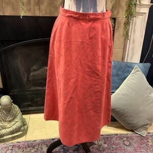 Clarissa VINTAGE 70s ultra suede peach long line skirt 12